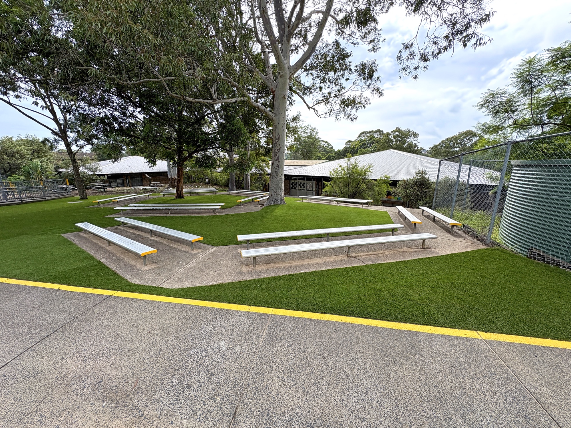 Completed outdoor learning space at a school